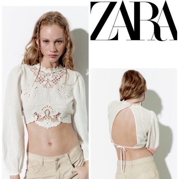 Zara Tops - 🦋 Bloggers Favorite 🦋 NWT Zara Embroidered Top Size L